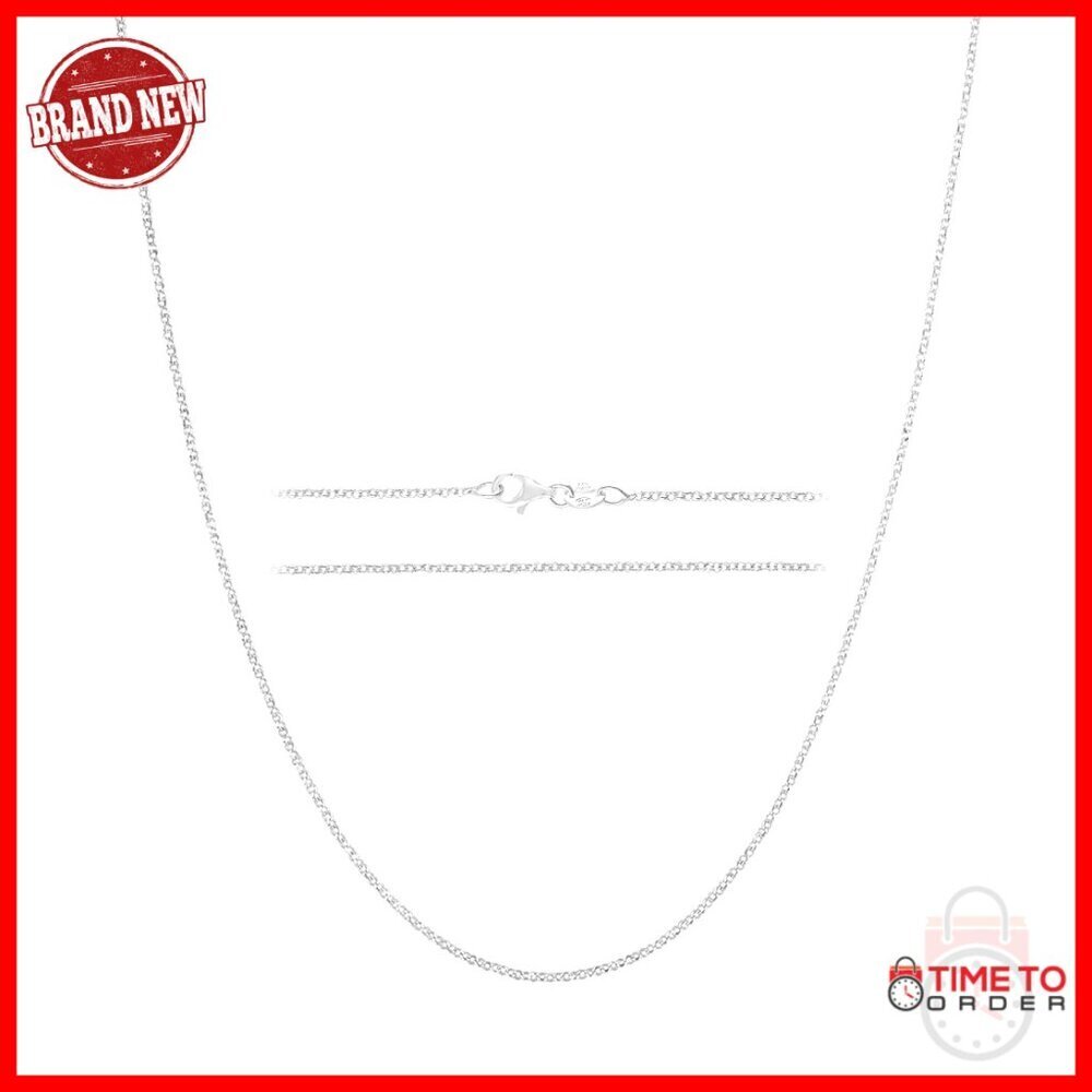 Sterling Silver Cable Chain Necklace 16-30 Inch Lobster Clasp Italy